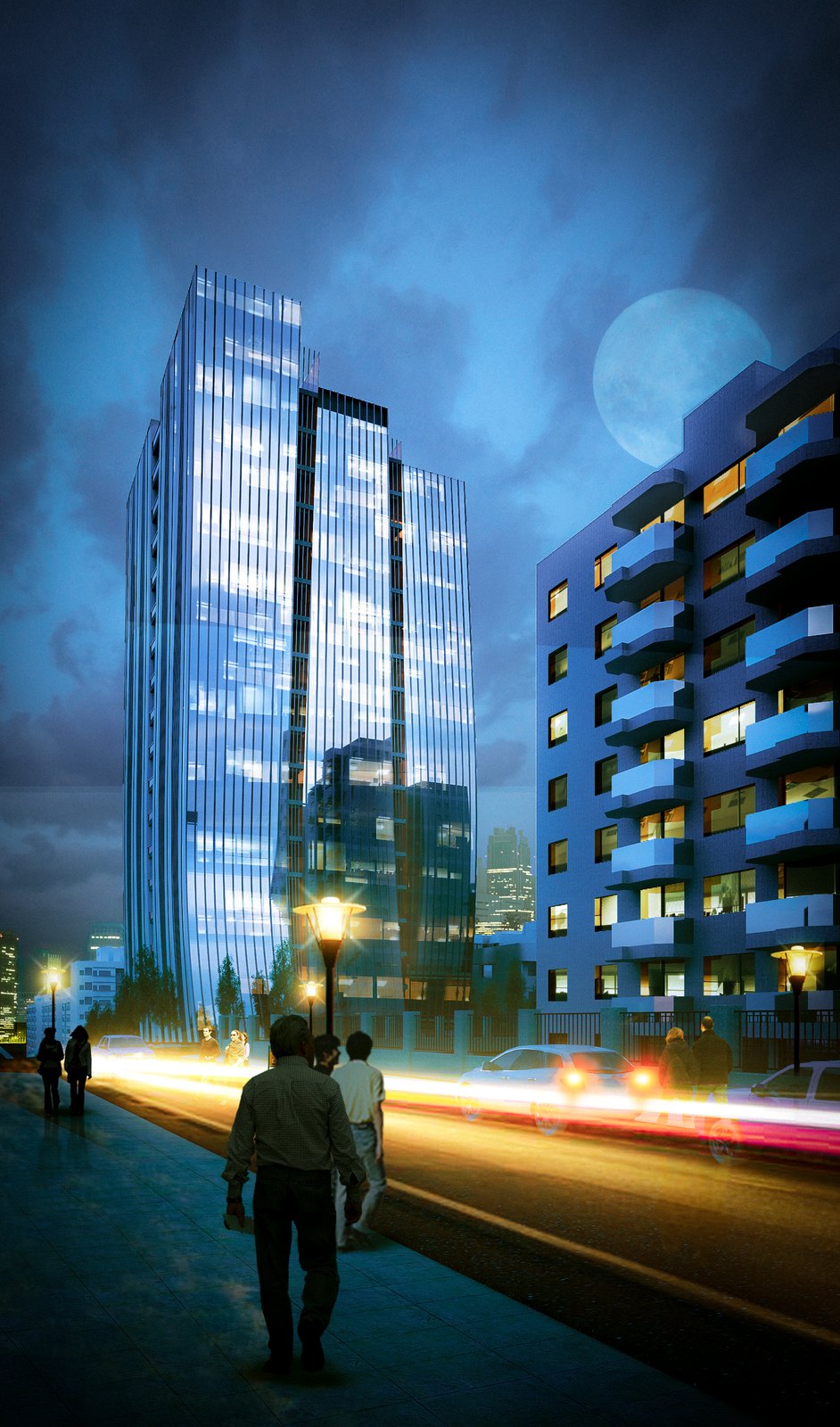 Farmanieh Tower — night view