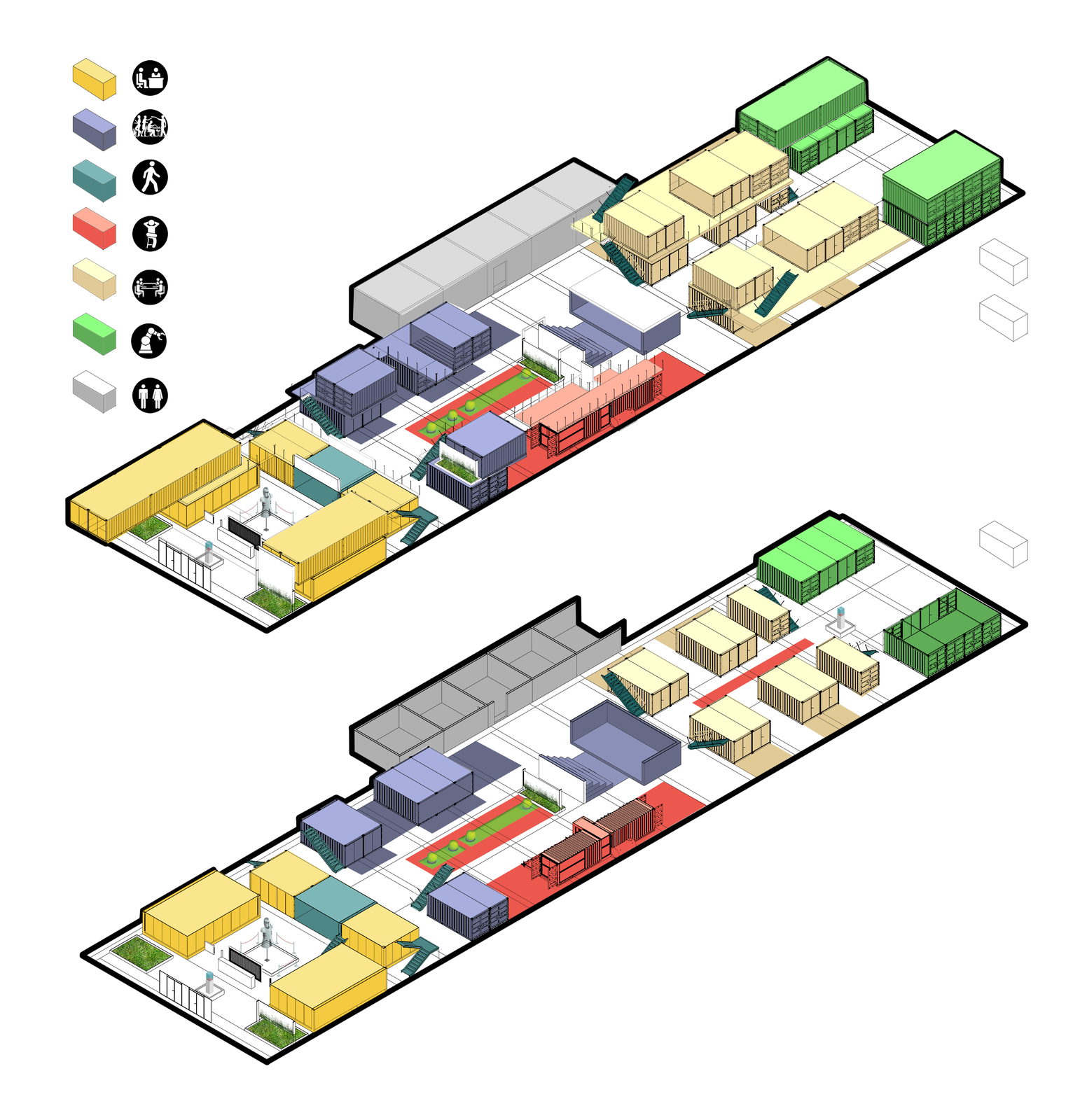 Karena Innovation Factory — floor plan axonometric